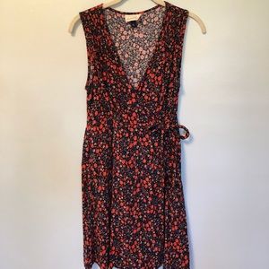 Flower Print Wrap Dress